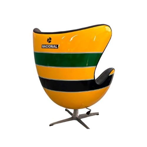 Poltrona Decorativa Egg Chair Capacete Nacional Senna Verde/Amarelo G53 - Gran Belo