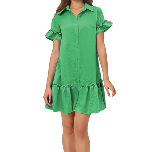 Vestido de playa de talla grande con elegante dobladillo fruncido y cuello en V