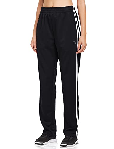 Baleaf BALEAFABD3160831419WA Women'S Track Pants Athletic Jogging Sweatpants Zipper Pockets Warm-Up Sports Running Pants Black/White Size L thumb #1
