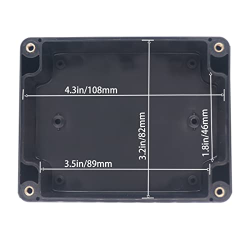 Image of Watertight Junction Box, IP67 Waterproof Project Box Durable ABS Plastic Electronic Enclosure Case for DIY Electrical Project Black 4.53 inch x 3.54 inch x 2.17 inch(115 x 90 x 55 mm) 2Pcs