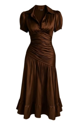 Robe de cocktail d'été fluide à manches courtes pour vos soirées chic