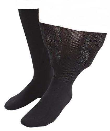 Iomi Footnurse - Mens & Ladies Unisex Extra Wide Oedema Socks (13-15 US, Black)