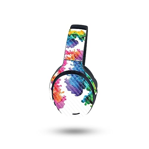 Image of MightySkins Carbon Fiber Skin Compatible with Skullcandy Crusher ANC 2 - Aqua Paint | Protective, Durable Textured Carbon Fiber Finish | Easy to Apply