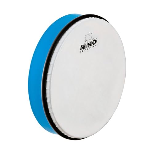 Nino Percussion Hand Drum Instrument - Große Handtrommel für Kinder ab 5 Jahren - Durchmesser 10 Zoll (ca. 25 cm) - Kunststoff, Blau (NINO5SB)