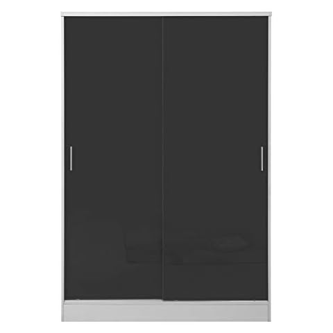 Reflect XL PLUS - 2 Door SLIDING Wardrobe in Grey/Matt White Cover