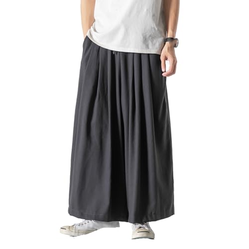 Pantalon large en coton homme grande taille style chinois droit