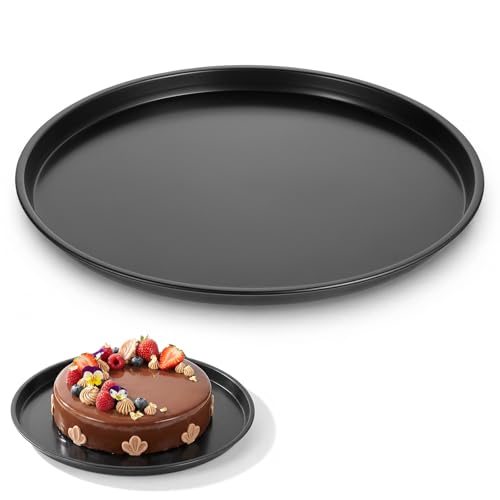 Eldraqth 11.4 Inch Cookie Cake Pan, Round Cake Pan Round Cookie Sheet Nonstick Giant Shollow Baking Pans Cakes Tray Pans For Home Kitchen Baking