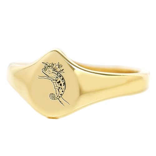 Bague poire motif guana en argent 925 plaqué or massif vintage fait main