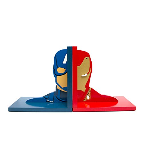 Aparador de Livros Guerra Civil Capitão América e Homem De Ferro Vingadores Marvel