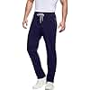 ZOXOZ Jogginghose Herren Trainingshose Herren Baumwolle Sporthose Lang Fitness Sweathose mit Reißverschluss Taschen Dunkelblau XL