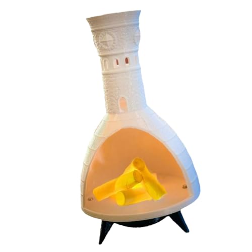 Hellery Lanterne de Cheminée, Décoration de Table Réaliste, Lampe à Feu LED, Petite Cheminée Artificielle pour Fête, Terrasse, Vacances, Décoration de Noël