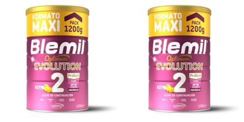 Blemil 2 Optimum Evolution | 1200g | Leche de Continuación en polvo para Bebé Desde los 6 Meses - Formato Ahorro (Paquete de 2)