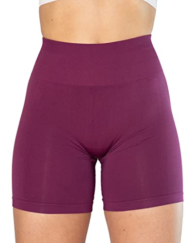 AUROLA Intensify Workout Shorts for Women Seamless Scrunch Short Gym Yoga Running Sport Active Exercise Fitness Shorts(S,Magenta)