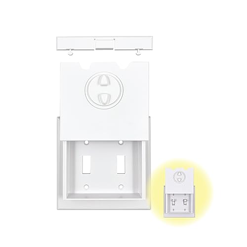 HomeStar Safety Light Switch Guard | Double Toggle Style | Child Proof Light Switch Plate | Tamper-Proof Switch Protection | Switch Lock Cover