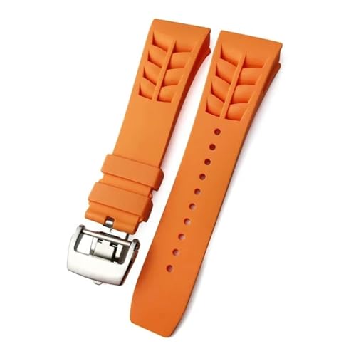 [���X] Richard Mille RM011 �X�g���b�v�Ή� �����Y �ϊ��� ���K�ȃV���R�����o�[�E�H�b�`�o���h 25mm-20mm(Orange silvery)