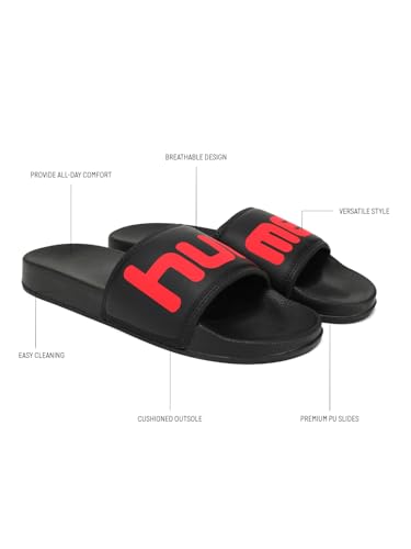 Image of hummel CHUNK MEN SLIDERS Comfortable Cushioned Sole Arch Support Durable Lightweight Flexible Trendy Style Flip flops and Slippers Slides for Men Daily use Chappal