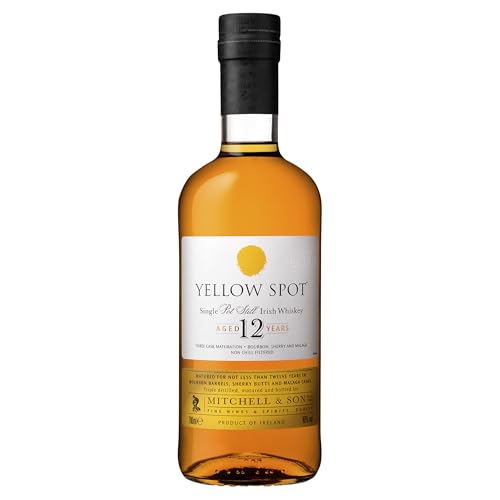 Yellow Spot 12 Jahre Whiskey – Ausdrucksstarker Whiskey mit markantem Charakter und dezent-süßlichem Nachklang aus Irland – 1 x 0,7 l