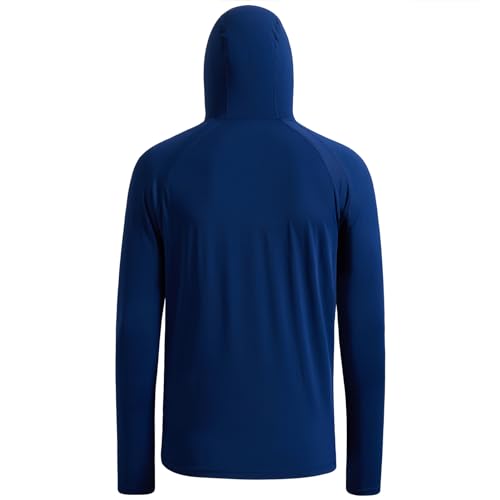 Men’s UPF 50+ Hoodie Shirt with Mask Long Sleeve Permanent UV Sun Protection Neck Gaiter Performance T for Outdoor3