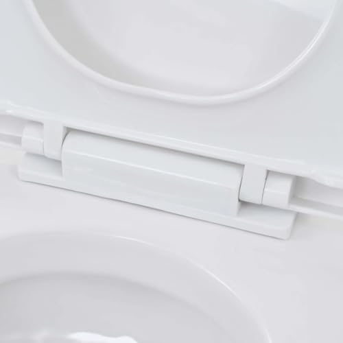 vidaXL H&auml;nge Toilette mit Unterputzsp&uuml;lkasten H&ouml;henverstellbare F&uuml;&szlig;e Wand WC Komplett Set Soft-Close-Sitz Vorwandelement Badezimmer Keramik
