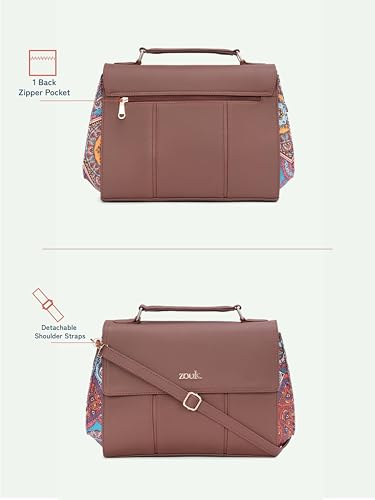 Image of ZOUK Rhea Kapoor Satchel Bag | Elegant Vegan Leather Handbag for Women |