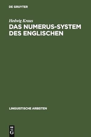 Das Numerus-System des Englischen: 44 Reprint 2010 ed. Edition book cover