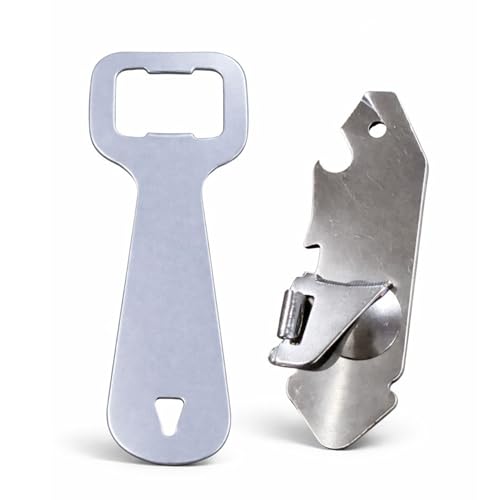 PARENCE - Juego de abrebotellas - 8 cm y 10,5 cm, sólido y práctico - acero inoxidable reforzado - Abrelatas y abrebotellas, lata multiusos