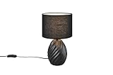 lightling Tischlampe Melina, mit Schnurschalter, Korpus aus Keramik, Stoffschirm in schwarz, IP20 Indoor, exkl. 1 x E14 max. 40W, schwarz matt