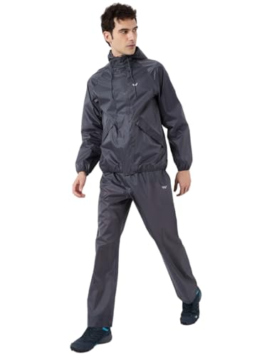 Image of Wildcraft Men Rain Jacket | Hooded Waterproof Design With Adjustable Drawstring & Elasticated Cuffs | 100% Polyester Breathable Fabric For Monsoon Travel & Daily Wear