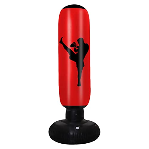Sac de frappe gonflable 170 cm avec base lestée pour entraînement de boxe à la maison