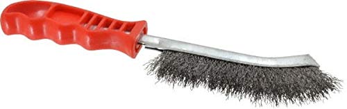 1" Trim Length Steel Hand Scratch Brush - 5-1/2" Brush Width, 10" OAL, 1" Trim Length, Plastic Handle (60 Pack)