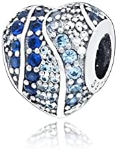 Mmingyu pandora 925 plata esterlina colgante DIY clásico corazón de la mar encanto perlas ajuste original pandora pulseras mujeres joyería colgante,