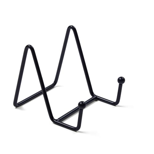 JAKOUE 3 Inch Mini Metal Display Easels, 2 Pack Tabletop Stands | For Wreath, Picture & Decorative Plate Holder