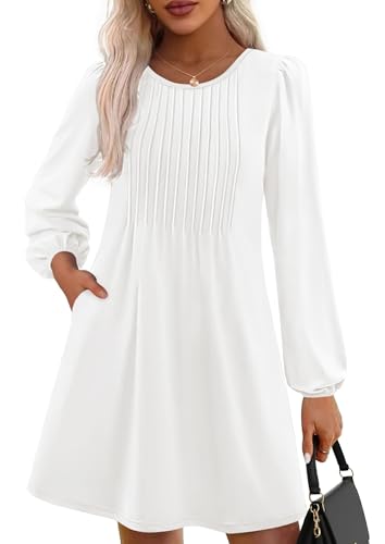 PRETTYGARDEN Fall Dresses for Women 2026 Long Sleeve Mini Short Flowy A Line Casual Holiday Party...