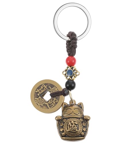 Schlüsselanhänger Katze, Maneki Neko Katzen Schlüsselanhänger aus...