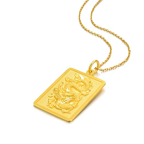 Chow Sang Sang 999.9 24K Solid Gold Price-By-Weight Gold Dragon Gold Bullion Bar Pendant For Men & Women 12674P | [Not Include The Necklace] (Approx. 0.54Tael (~20.21G)) #TOP3