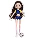 Bambola da calcio alla moda da principessa , regalo per bambini dai 3 anni in su, con pallone da calcio, scarpe da ginnastica bianche, uniforme di calcio colorata, adatta per bambini dai 3 ai 7