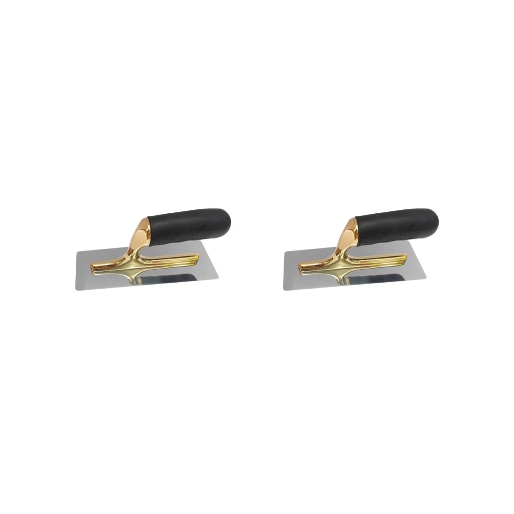 Set di 2 cazzuole per cartongesso in acciaio inox con manico morbido per muri, calcestruzzo, 20 cm