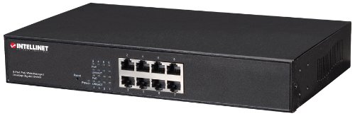 Preisvergleich Produktbild Intellinet 8-Web-Managed Desktop Gigabit Switch (8-Port IEEE 802.3at / af PoE+ / PoE, Endspan, Desktop) schwarz
