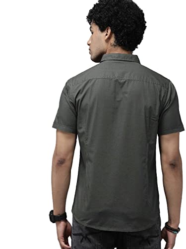 Image of BRUCEWANE Men's 100% Cotton Half Sleeve Shirt