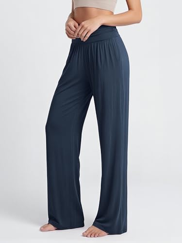 Image of ODODOS Women's Wide Leg Palazzo Lounge Pants with Pockets Light Weight Loose Comfy Casual Pajama Pants-26 /28 /30 inch /32 inch Inseam
