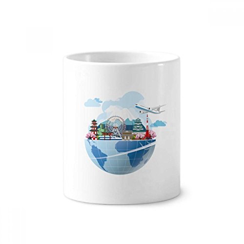 Tasse blanche Fuji Sakura 350ml pour évader votre bureau avec un porte-crayon Japon