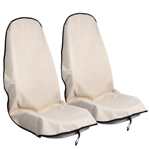 Image of Car Seat Cover Protector Front Seats,for Gym Workout,Running,Swimming,Beach and Hiking,Waterproof Sweat Towel Bucket Seat Covers for Cars SUV Trucks (Off-White, 2Pcs)