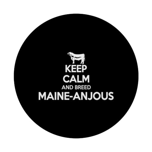 Keep Calm And Breed - Farmer Breeder Cow Maine Anjou PopSockets Swappable PopGrip, Black - Image 3