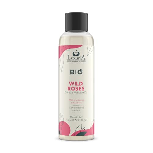 INTIMATELINE | Luxuria BIO - Aceite Bosque Oscuro, Aceite de Masaje con Aceites Vegetales Naturales y Esencias Estimulantes, Notas Florales y Pétalos de Rosa, 100 ml