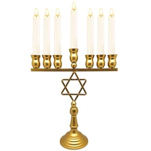 We Moment Candle Holder for HanukkahGold 7 Menorahs Candlestick Holder Metal Menorah for Shabbat KwanzaaHome Decor Set of 1