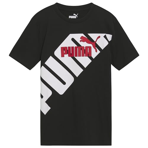 Image of Puma Boys' Short Sleeve Cotton Graphic T-Shirt, Crewneck