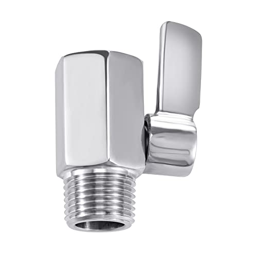 Shower Head Shut Off Valve, 304 Stainless Steel Mini Ball Valve Npt Thread(1/2" Male X 1/2"Female),Shower Head Flow Control Valve,Water Flow Control Valve（1 Pack） #TOP4