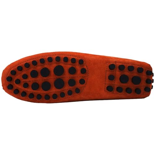 Image of ANUFER Men's Suede Leather Penny Loafers Comfort Driving Shoes Moccasin Slippers