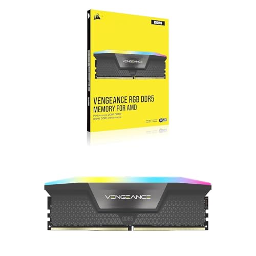 Image of C0RSAIR Vengeance RGB DDR5 16GB (1x16GB) 5200MHz CL40 Desktop RAM, Intel XMP 3.0 & AMD EXPO Compatible, Dynamic RGB Lighting, 1.25V UDIMM Gaming Memory - Gray (CMH16GX5M1B5200Z40)