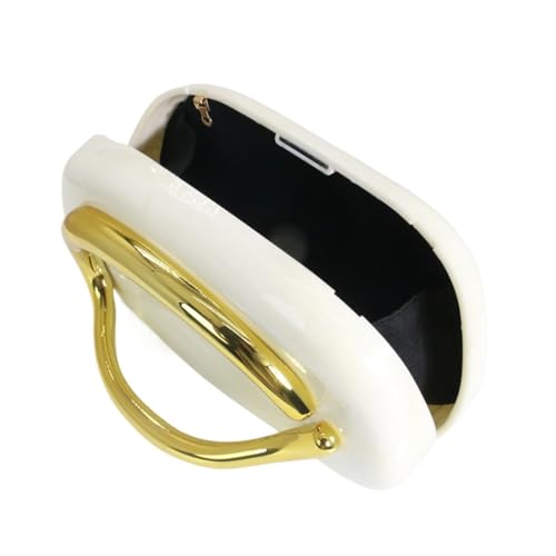 Image of Women Evening Clutch Purse Metal Handle Acrylic Purse Unique Shoulder Bag Causal Handbags for Bride Party Wedding